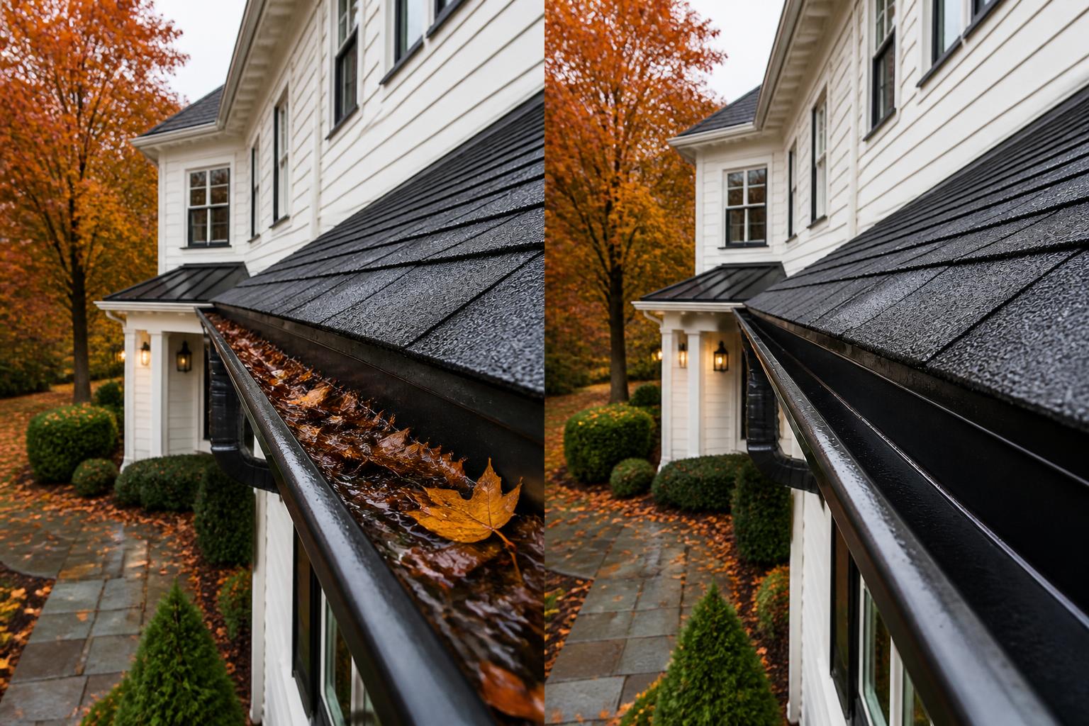 Gutter Cleaning at a North Jersey home